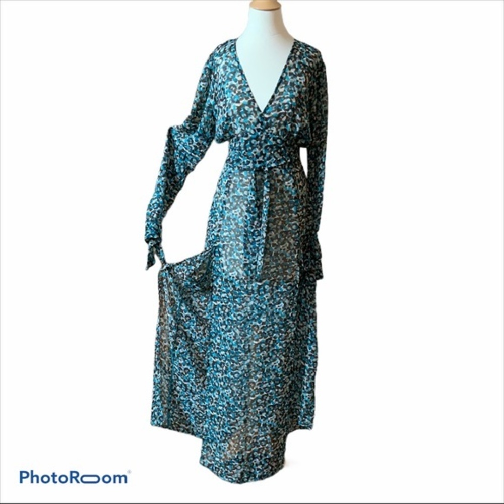 LUX LA shear bohemian dress multi color SZ M NWT